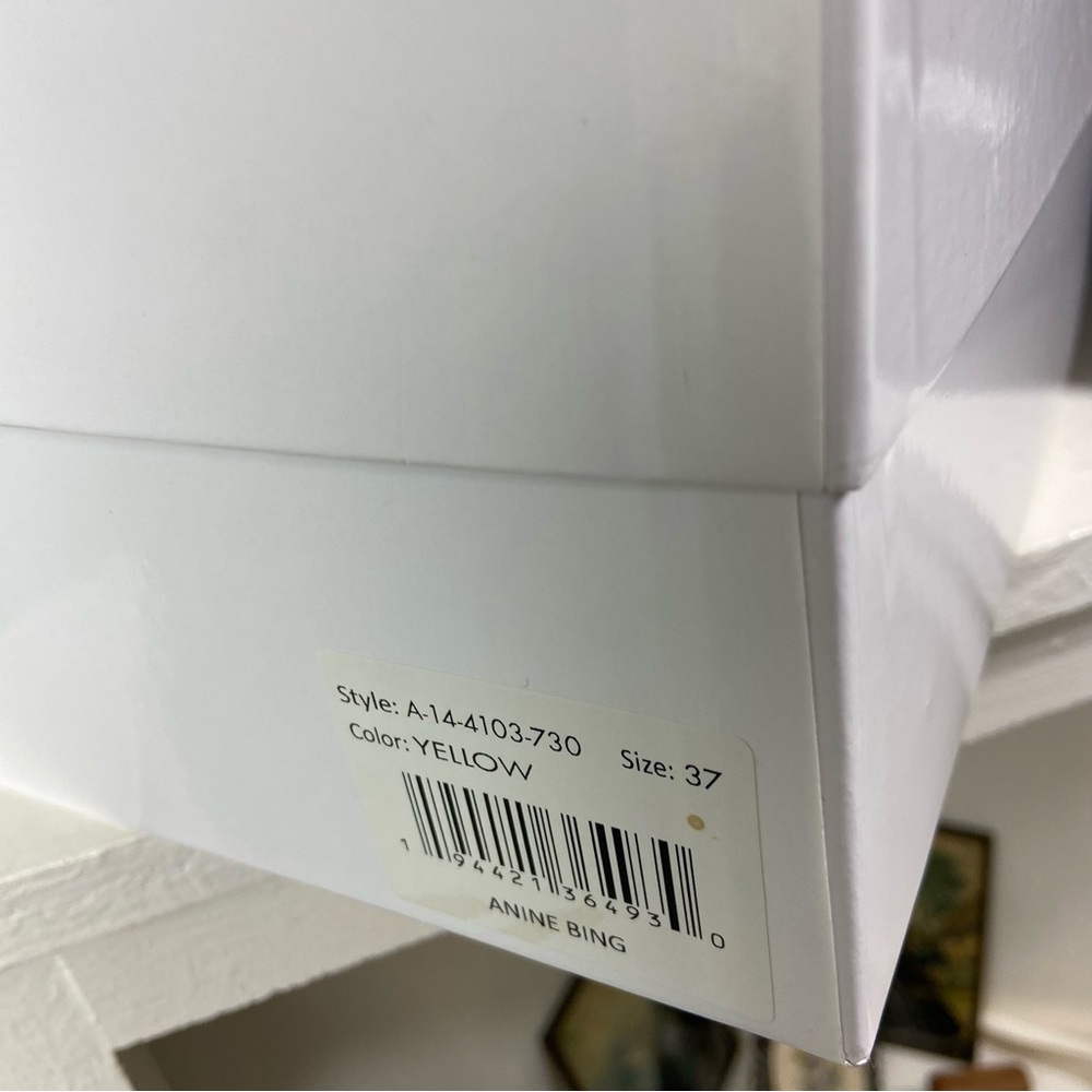 Anine Bing Rococo Flats Yellow Tan Leather Sandals Strappy Size 37 or 7 US - Picture 5 of 13